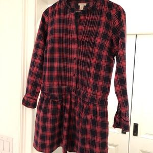 Jcrew Plaid drop waist dress. Size 2